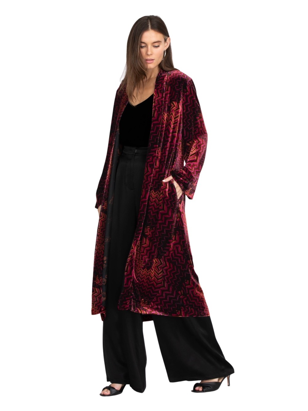 Johnny Was Belle Velvet Kimono Coat NWT